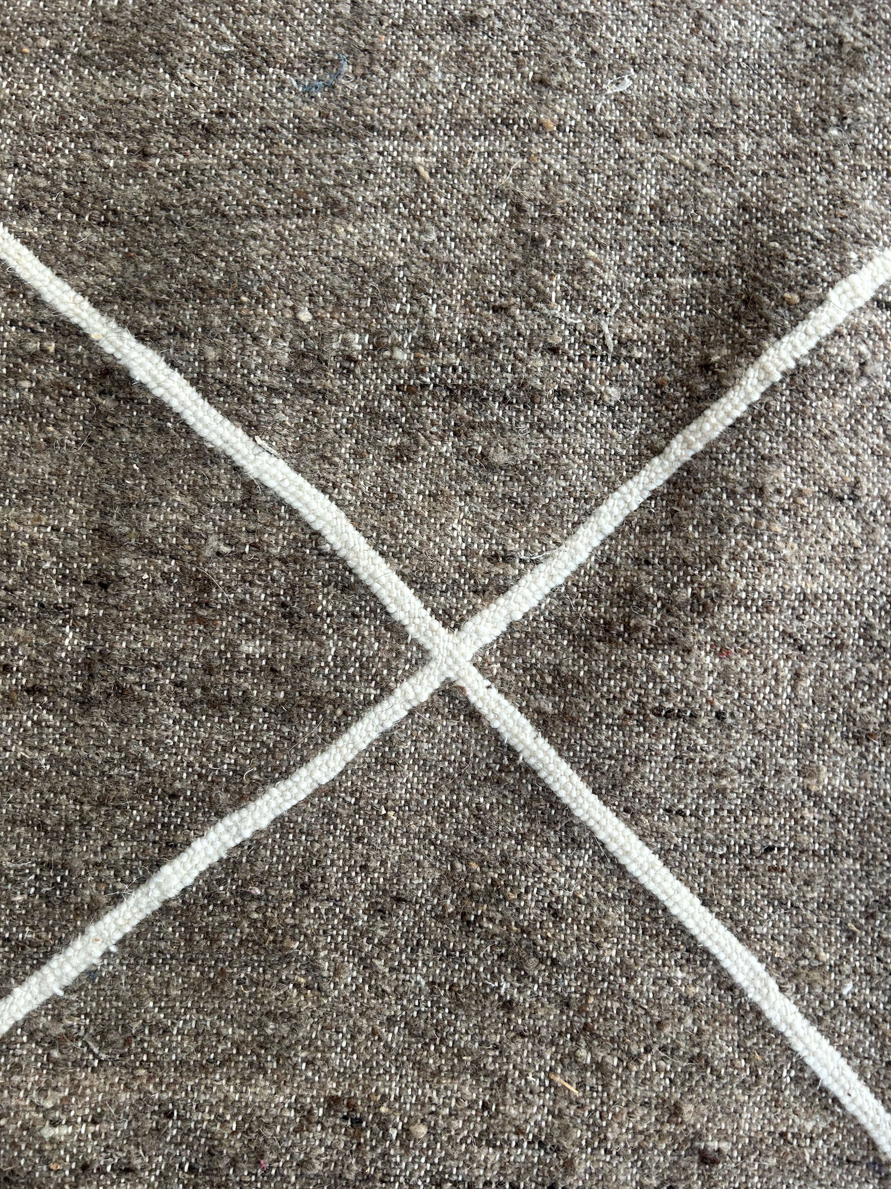 Tapis kilim berbère losanges naturels — 160 x 100 cm tissé main pièce unique Maroc