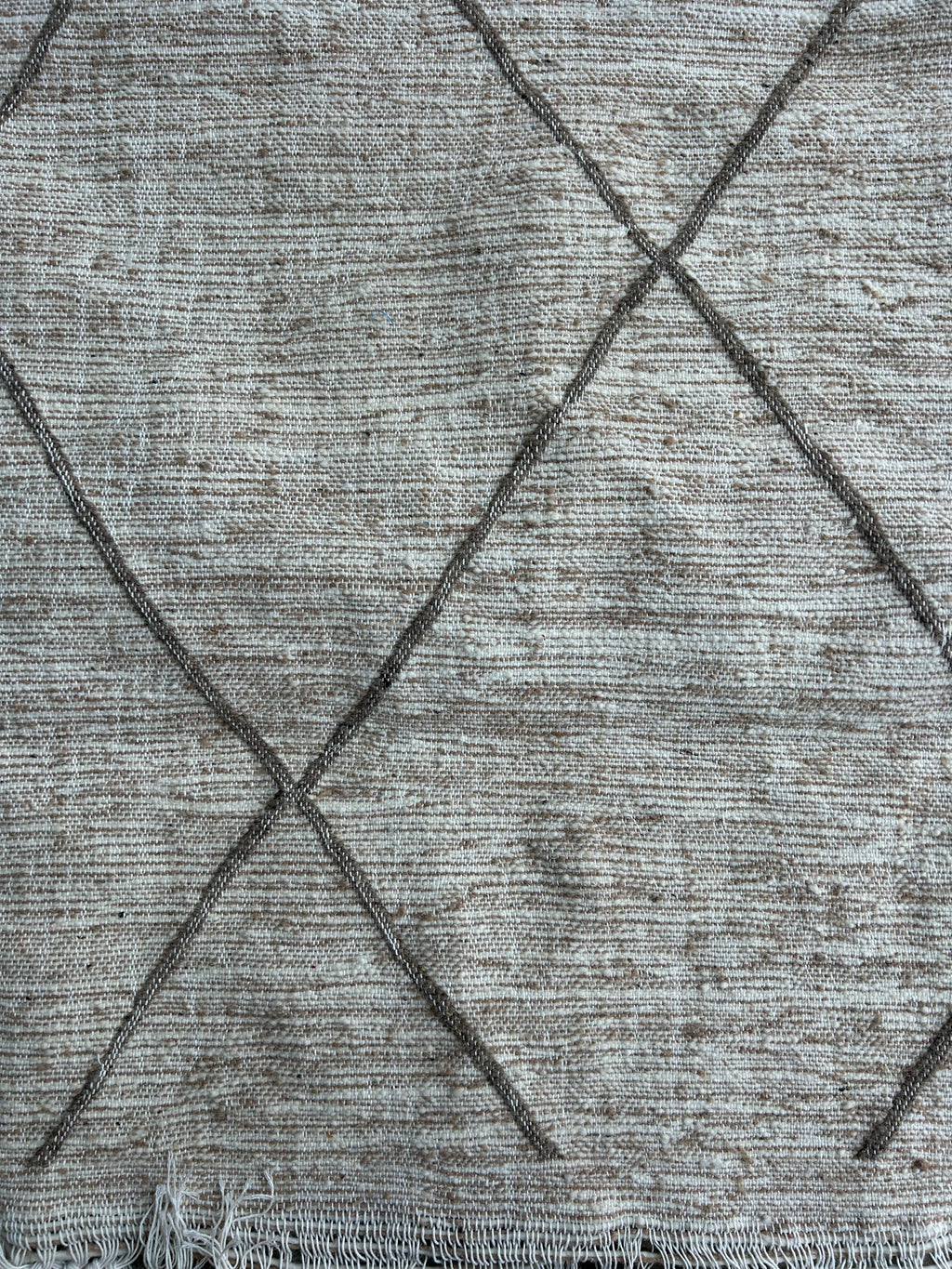 Tapis kilim berbère losanges naturels — 160 x 100 cm tissé main pièce unique Maroc