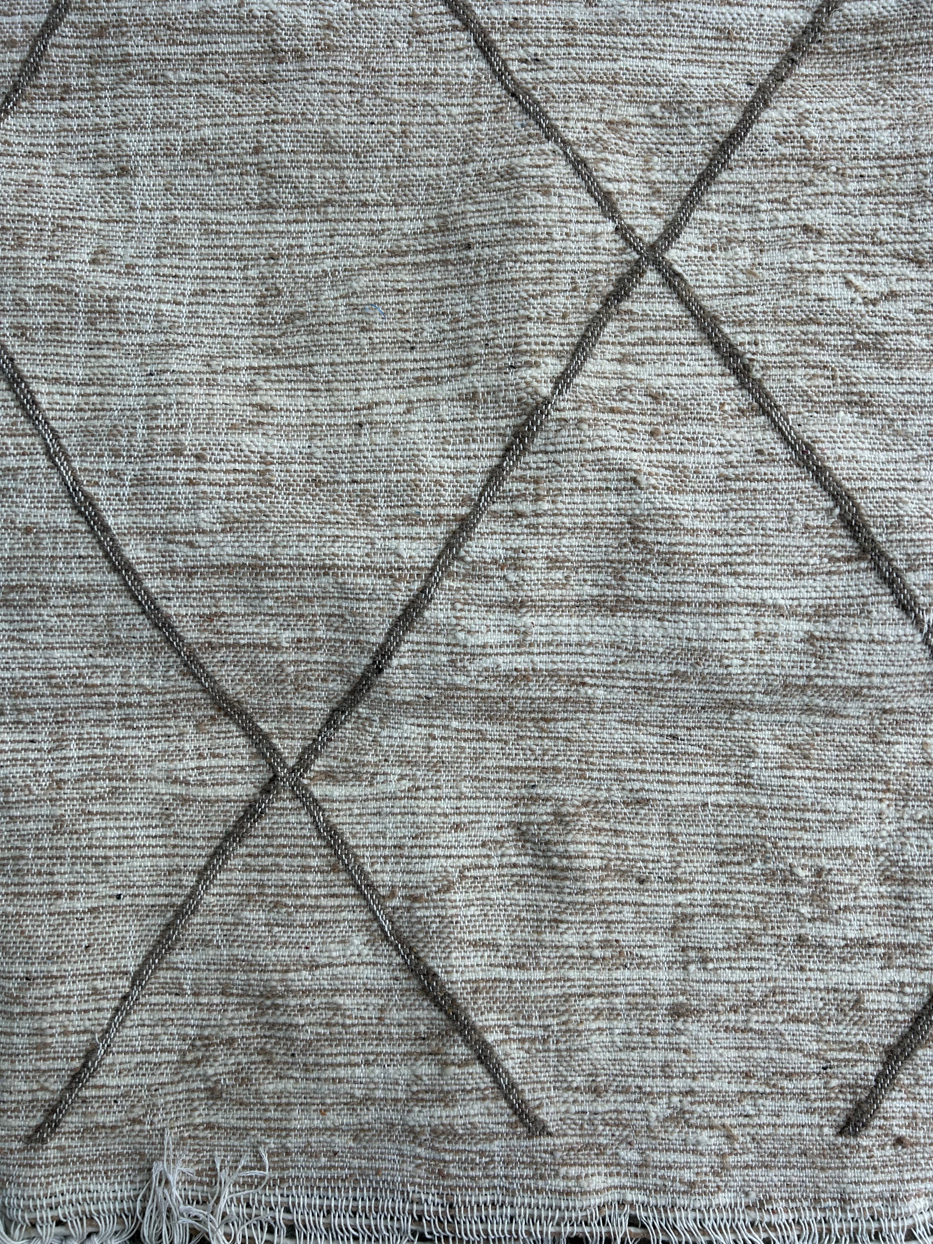 Tapis kilim berbère losanges naturels — 160 x 100 cm tissé main pièce unique Maroc