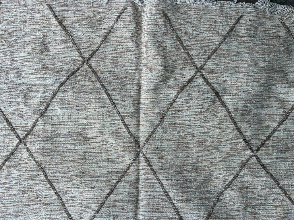Tapis kilim berbère losanges naturels — 160 x 100 cm tissé main pièce unique Maroc