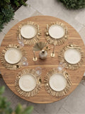 Lot 6 sets de table en raphia naturel à franges – table dressée style bohème marocain