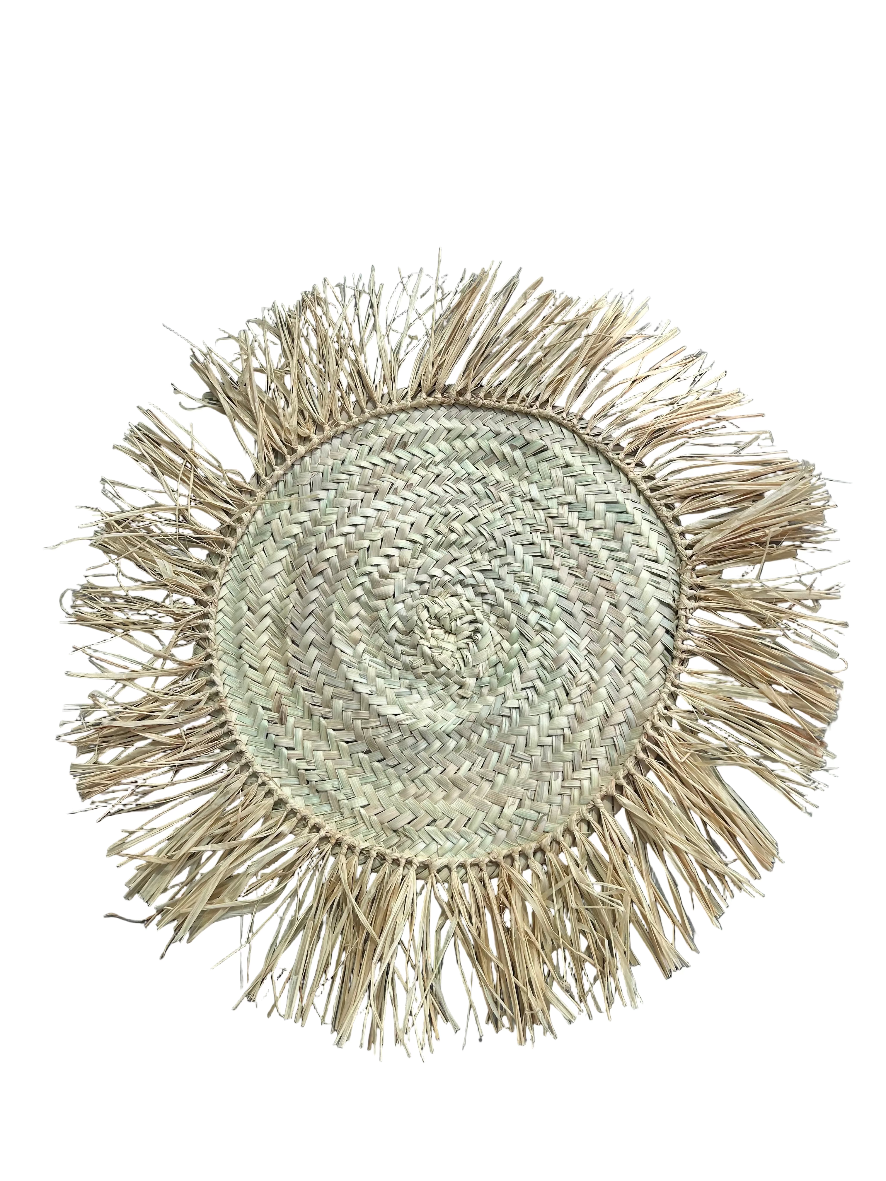 Lot miroirs artisanaux en fibres naturelles – décoration murale marocaine fait main