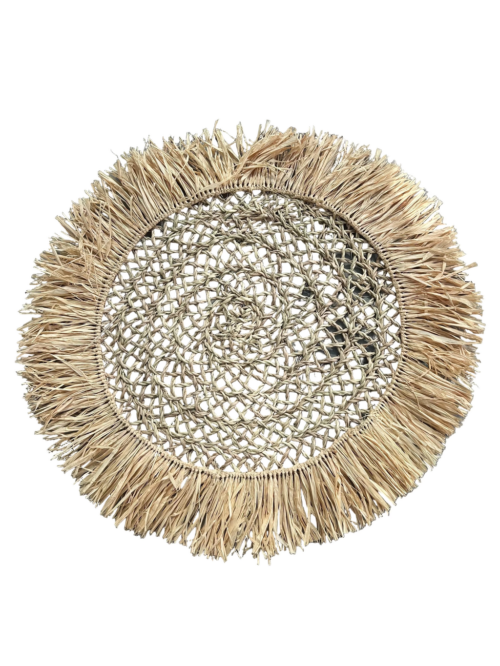 Décoration murale artisanale marocaine en raphia et fibre naturel – set mural fait main
