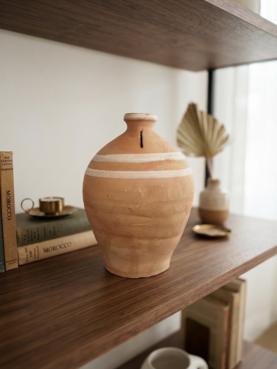 Tirelire marocaine terre cuite – détail décoration