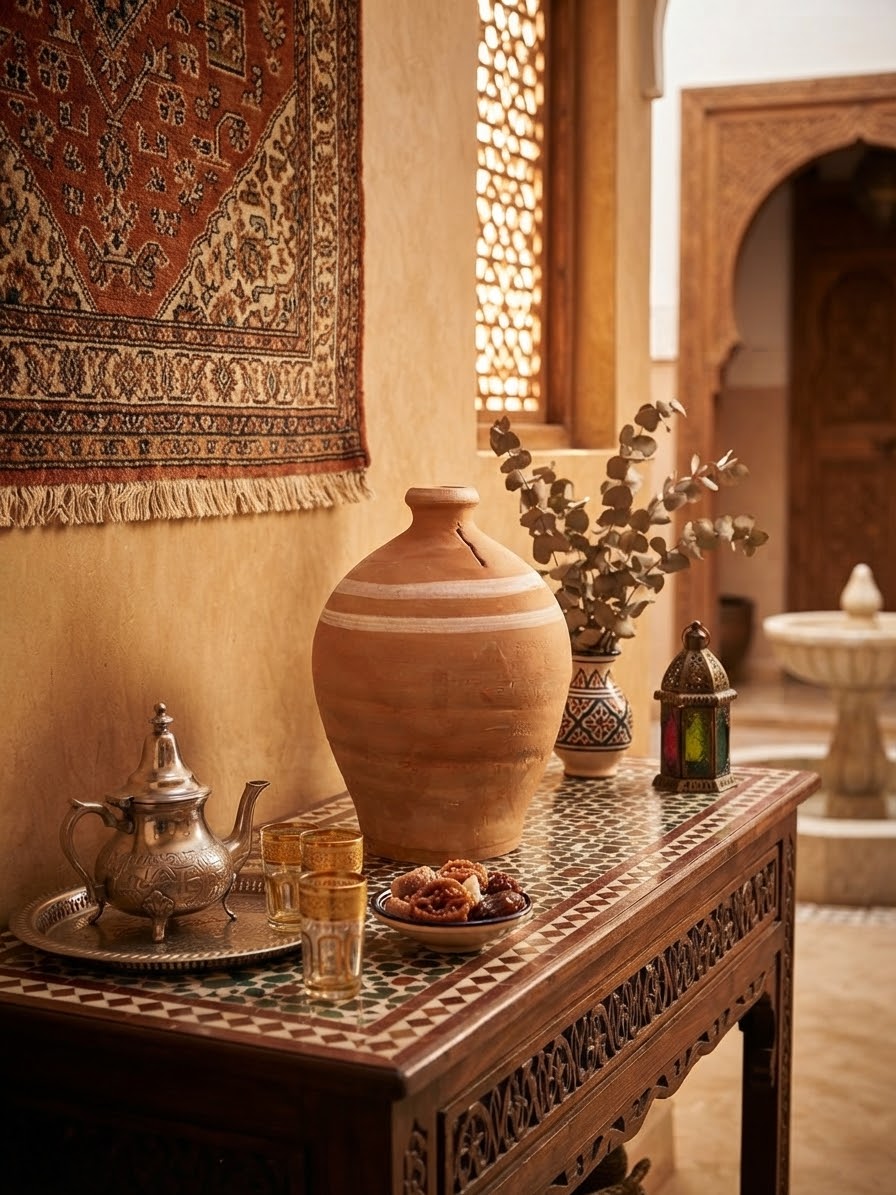 Tirelire en terre cuite marocaine – vue de côté