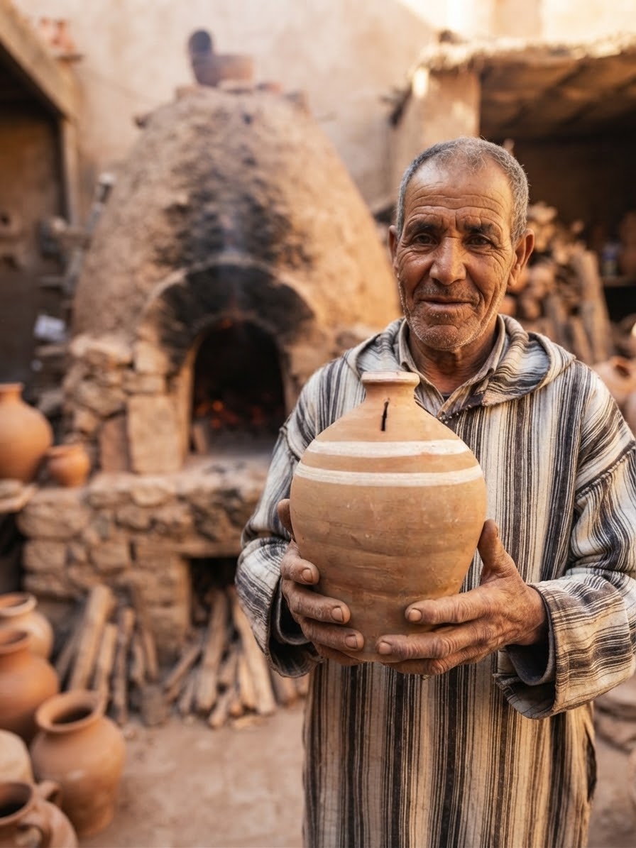 Tirelire artisanale marocaine peinte à la main