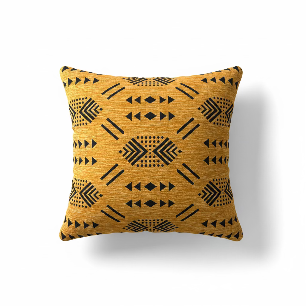 Duo housses coussins berbères géométriques – laine naturelle – série limitée artisans marocains
