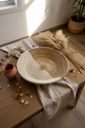 Plateau en fibre naturelle — décoration artisanale marocaine, fait main au Maroc