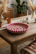 Plateau en fibre naturelle — décoration artisanale marocaine, fait main au Maroc