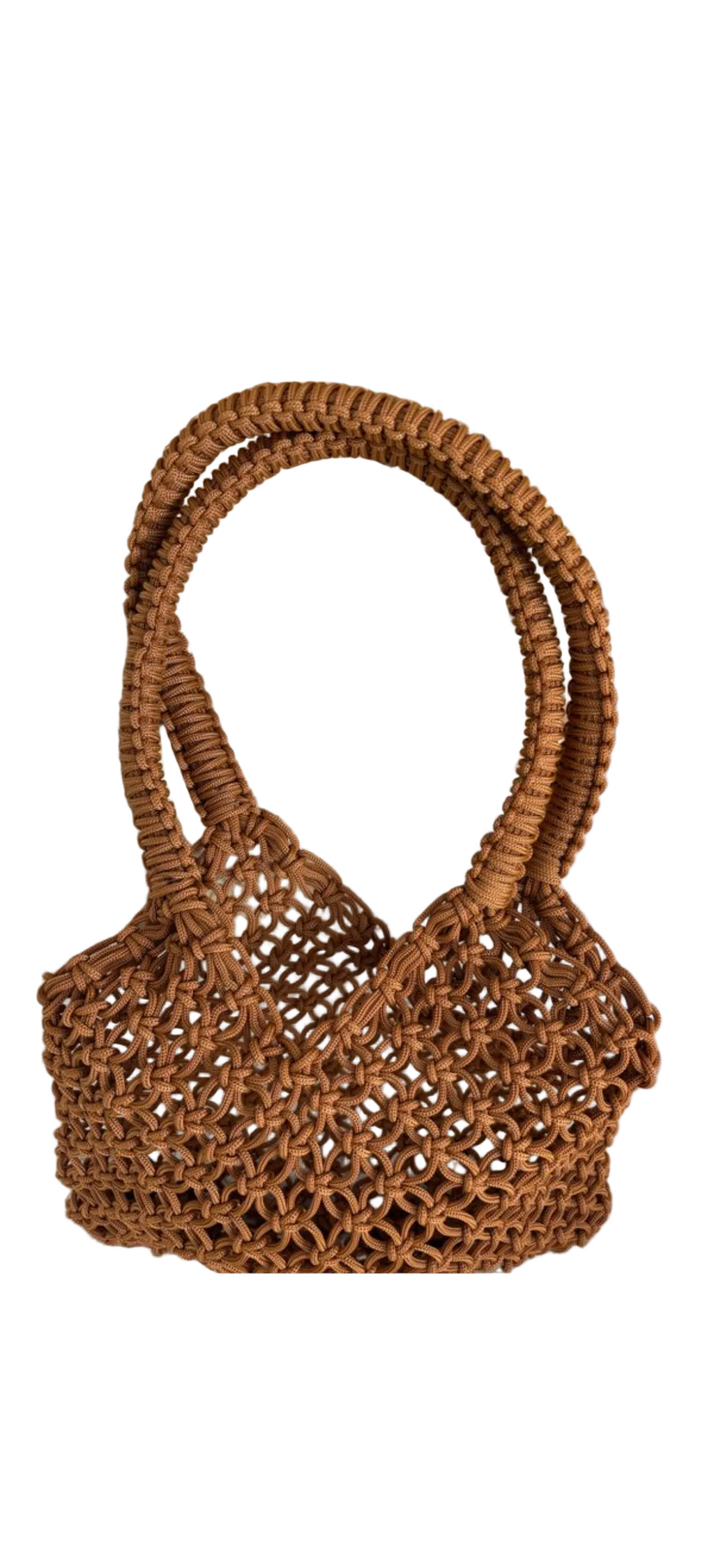 Sac Lina en macramé nylon tressé main — pièce unique artisanale, fait main au Maroc