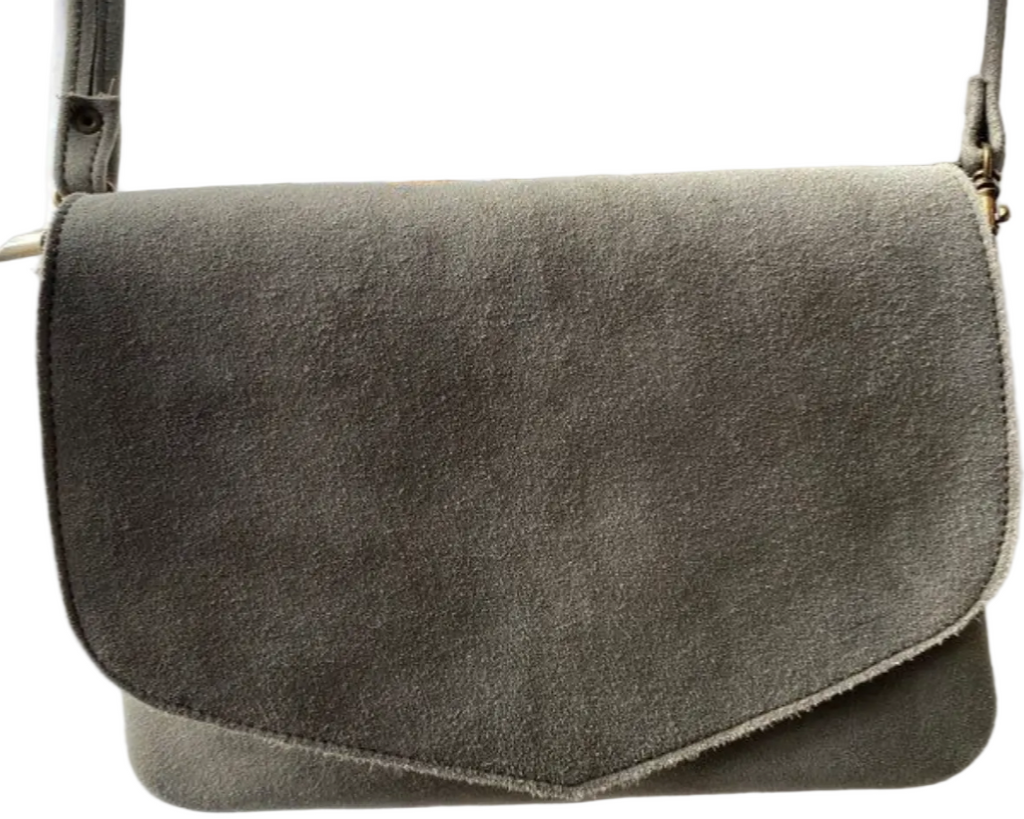 Sac à main en cuir artisanal marocain Sophia — coloris kaki, pièce unique, fait main au Maroc