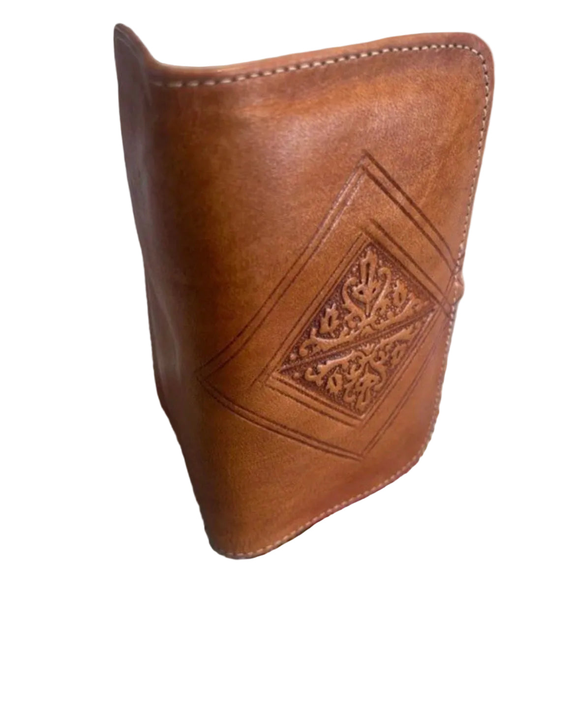 Blague à tabac en cuir camel — artisanat marocain fait main