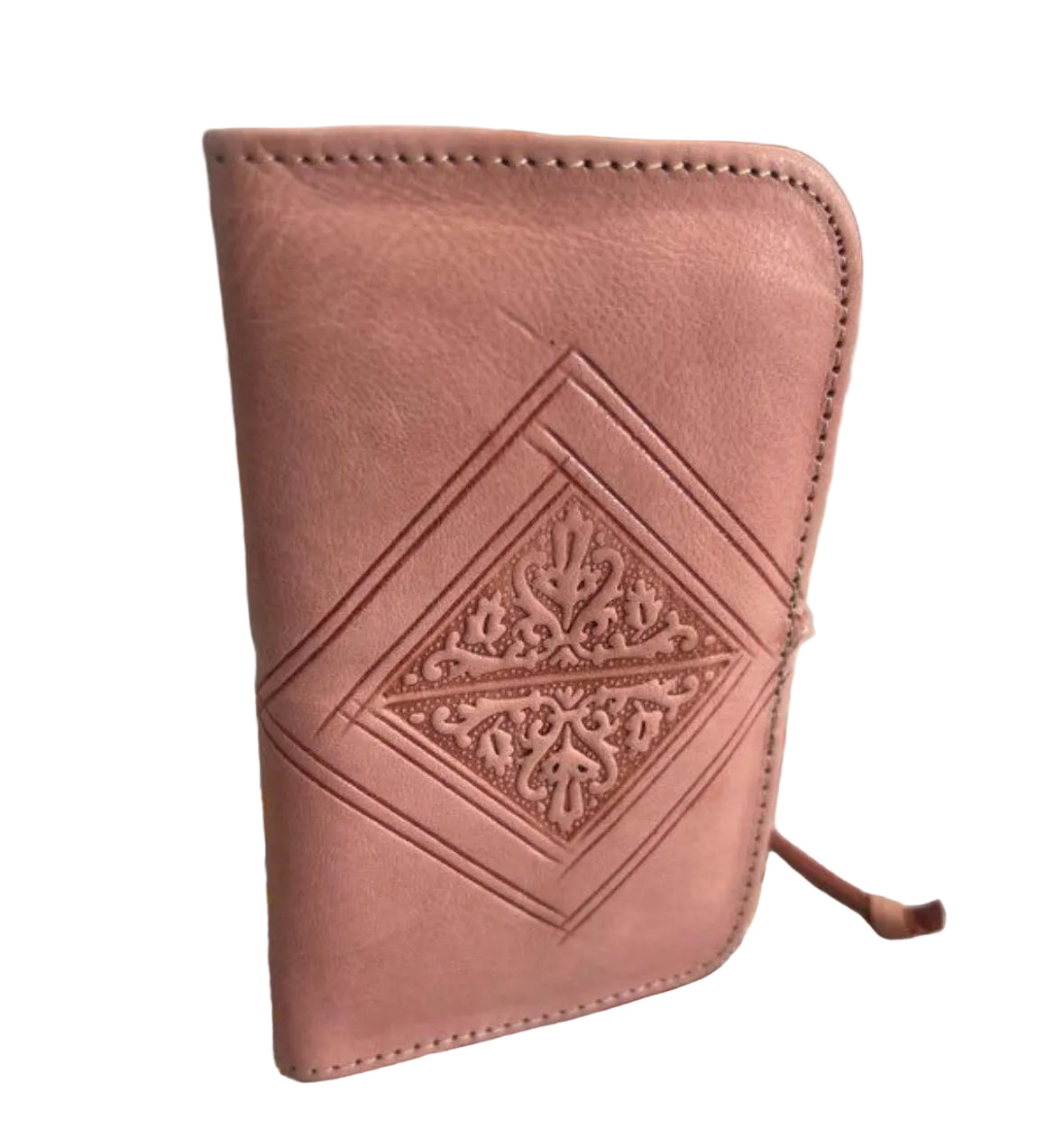 Blague à tabac en cuir rose — artisanat marocain fait main