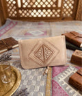 Blague à tabac en cuir crème — artisanat marocain fait main