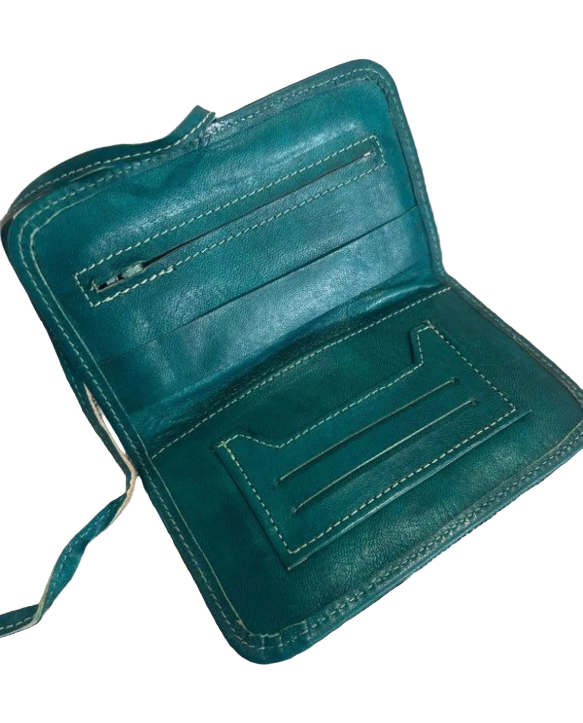 Blague à tabac en cuir vert foncé — artisanat marocain fait main