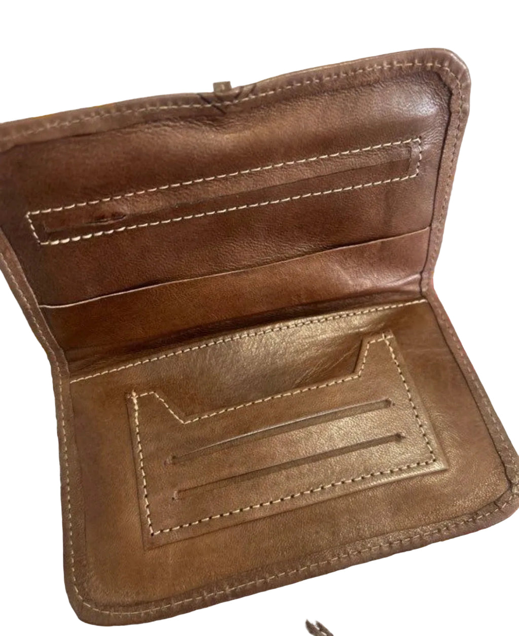 Blague à tabac en cuir marron — artisanat marocain fait main