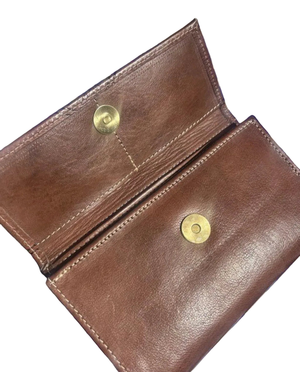 Portefeuille en cuir marron — artisanat marocain fait main