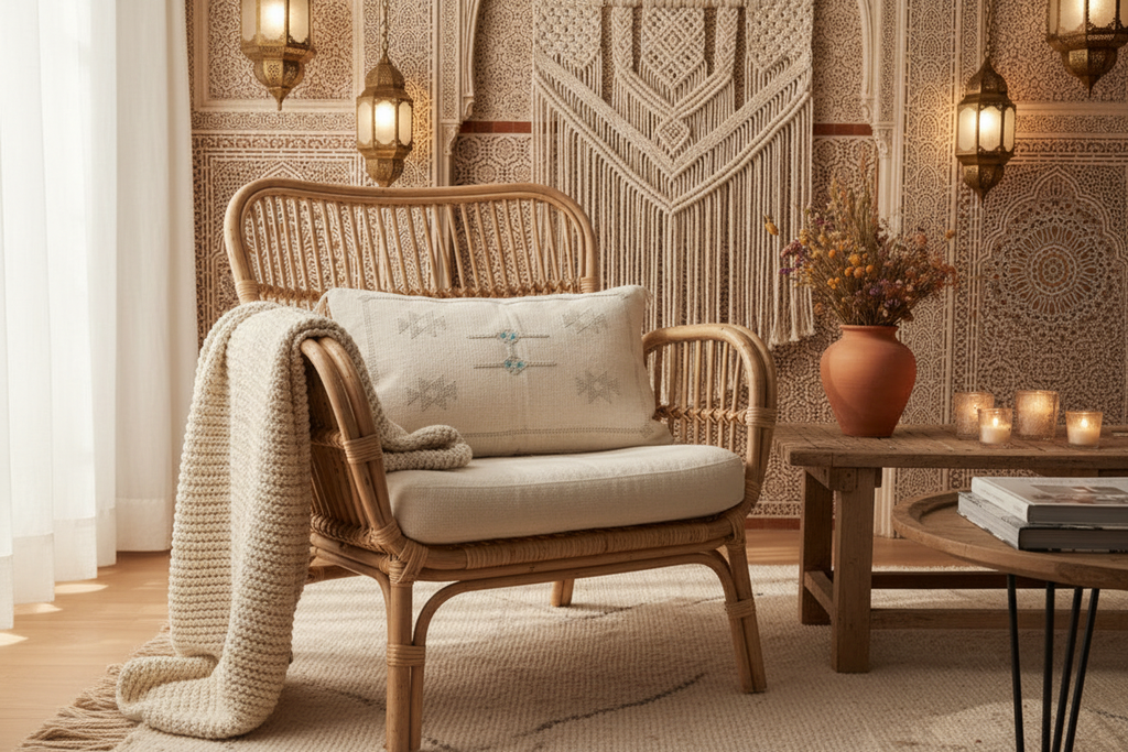 Housse de coussin Sabra blanc et gris perle — soie de cactus artisanat marocain fait main
