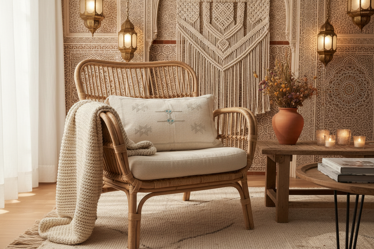 Housse de coussin Sabra blanc et gris perle — soie de cactus artisanat marocain fait main