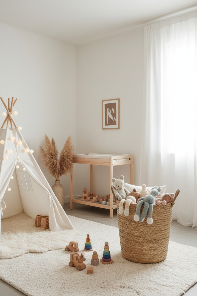 Grand Panier Tressé en Fibre Naturelle – Anses Rondes :