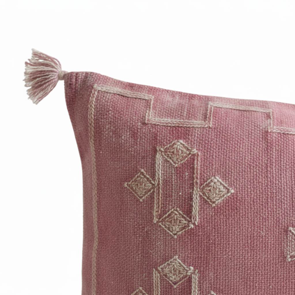 Housse de coussin Sabra pièce unique — soie de cactus artisanat marocain fait main