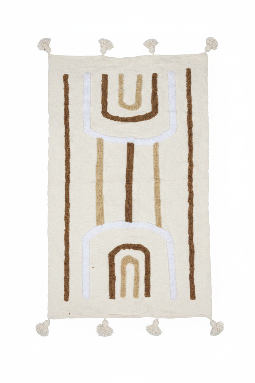 Plaid fond blanc flat lay