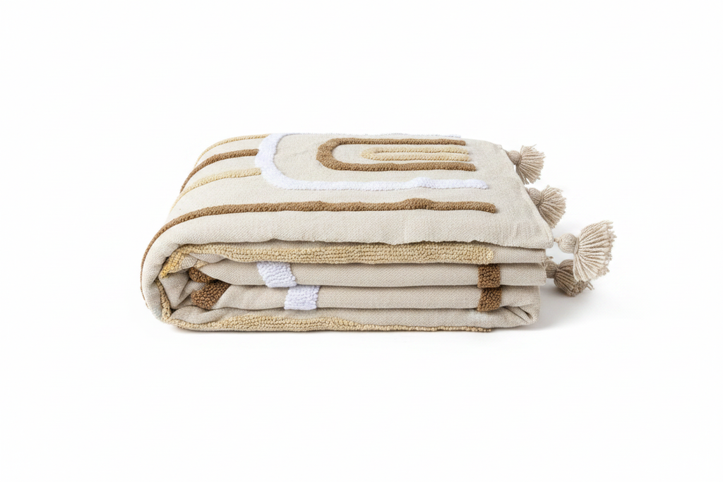 Plaid fond blanc plié