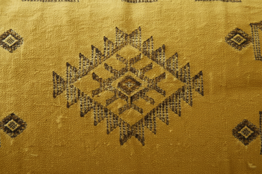 Housse de coussin Sabra pièce unique — soie de cactus artisanat marocain fait main